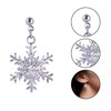 HAICN Snowflake Studs Earrings Silver Cubic Zirconia Stud Earrings Snowflake