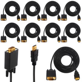 Saysurey 10 Pack Adapter Compatible with HDMI to VGA Cable 6 Feet