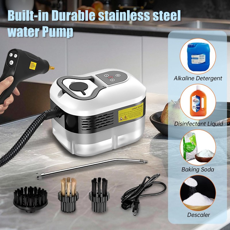 Powerful 2500W Handheld Steam Cleaner,15s Fast Heat-Up & High-Pressure Steam,