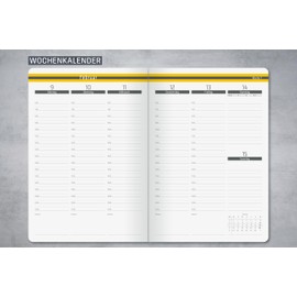 SIGEL L2607 2026 Week to View Diary in German, A5 (Vertical), Hardcover | Calendar, Planner, Weekly Planner, Organizer, Journal | Dark Grey - Linescape