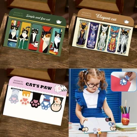 Lumbor37 Marcadores Magnéticos, Marcapáginas de Libros, Marcador Magnético Artístico con Forma de Gato Ideal para Marcar Páginas en Libros, Libros de Texto y Revistas Mientras Lees o Tomas Notas(15P)