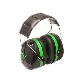 B-SAFETY Aurica Pro Ear Muffs 30 dB with Headband - Ear Protection Ear Capsules Adjustable Black/Neon Green - Pack of 1