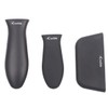 Crucible Cookware Silicone Hot Handle Holders 3-Pack Mixed (Black)
