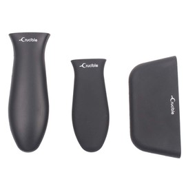 Crucible Cookware Silicone Hot Handle Holders 3-Pack Mixed (Black)