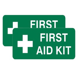 Haobase 2 Pcs First Aid Kit Signs - Self Adhesive Vinyl Sticker (20 cm x 10 cm)