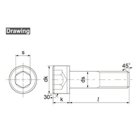 Parthouse 62160 Hex Socket Socket Bolt, Iron, Half Screws, M8 x 100, Approximately 20 Pieces