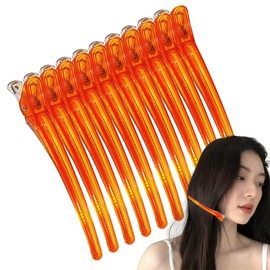 Dakar Hair Clips Professional 6 Colors 10pcs Alligator Clip Bangs Hair Clips, NYANDELMO Orange (10pcs)