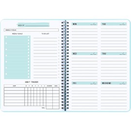 Undated Weekly Planner - Weekly Goals Notebook, A5 To Do List Planner, Habit Tracker Journal with Spiral Binding, Tracker and Goal Planner, 5.7 x 8.0 inches