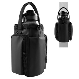 Magnetic Gym Bag for Men and Women, Magnetic Water Bottle Holder for Gym 80oz, Sling Bag for Travel, Work, and Sports, Black