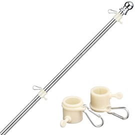 5FT Flag Pole Kit,Stainless Steel Heavy Duty American US Flagpole, Rustproof for Outdoor Garden Roof Walls Yard (Without Bracket)