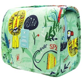 L&FY Multifunction Portable Travel Toiletry Bag Cosmetic Makeup Pouch Toiletry Case Wash Organizer, Green, 9.45" x 7.28" x 3.74", Girl