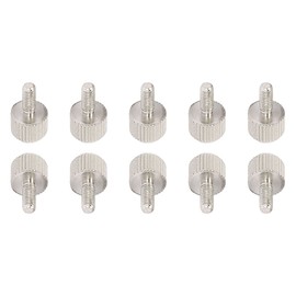 DTGN M3x8mm(DXL) Knurled Phillips Thumb Screws - 10Pack - Good for PC Computer Cases - Metal Thumbscrew Knurled Head Fully Threaded - Silver Tone