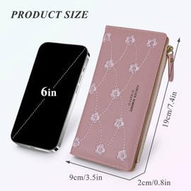 Energather Women's Purse, PU Leather Women's Wallet, Women's Purse, Large Capacity Purse, Women's Purse Leather for Credit Cards, Cash, Receipt, ID Cards, pink, S, Casual