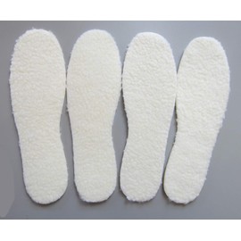 Winter Warm Insoles for Women Sheepskin Insoles Shearling Insoles Wool Soles for Women Fluffy Fleece Inserts for Boot Moccasins and Slippers Soles, 2 Pairs/ Womens 5.5-12 M US