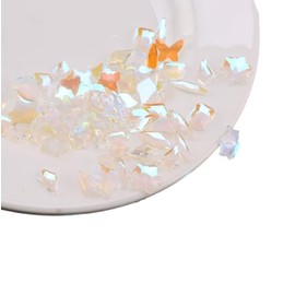 Gixaxak 50 Pcs Mix AB Rhinestones Multi Shapes for Nail Art Craft Mix Style Flatback Crystals 3D Decorations Flat Back Gems DIY Jewelry Rhinestone Gems Decorations for Nail Craft(Auroral Coloration