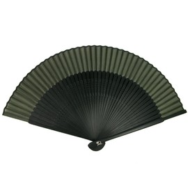 Kyoetsu Women's Hand Fan, Pure Silk, Plain, Black Ribs, 2-Piece Set, black bone 4