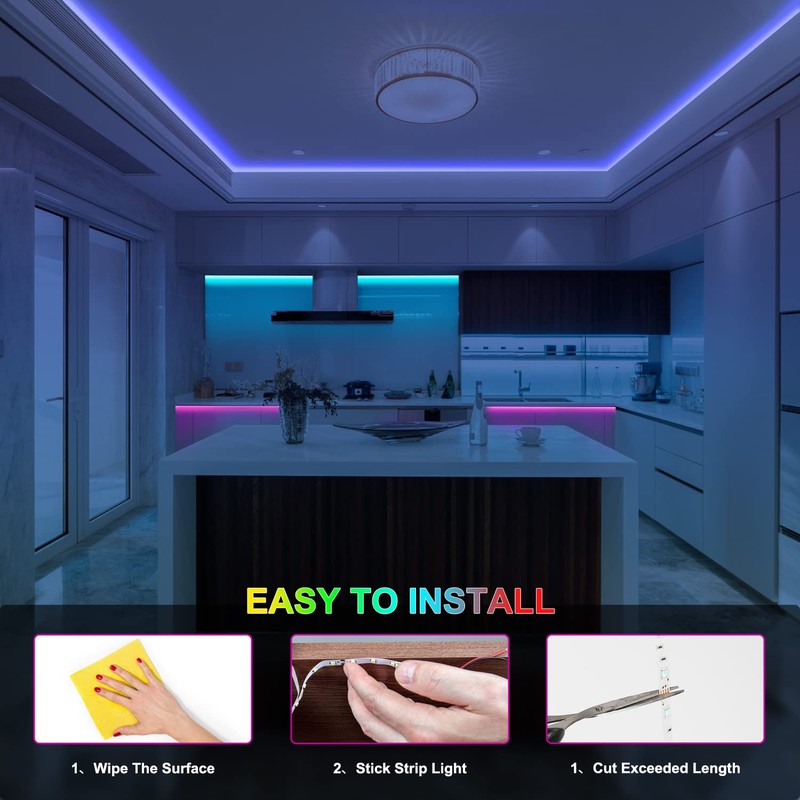 Jopassy LED Strip 2 m, RGB SMD5050 LED Strip with
