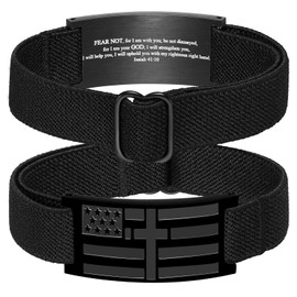 GLEZZA Bracelets for Boy Men American Flag Cross Inspirational Motivational Bracelet Bible Verse Christmas Birthday Easter Jewelry Gifts for Son Boyfriend Husband