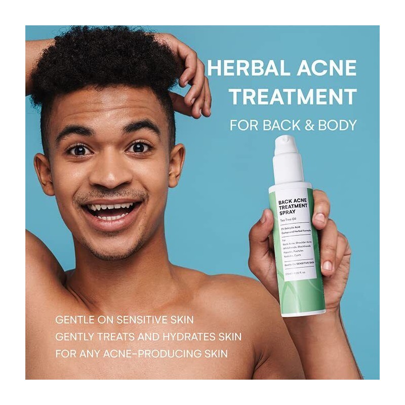 CIZ Body Acne Spray, Herbal Formula, 2%Salicylic Acid, Tea Tree