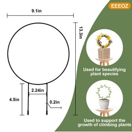 4 Pack Trellis for Potted Plants for Climbing Plants with 20 Reusable Garden Ties - 16 Inch Plant Trellis Indoor Supports for Potted Plants, Flowers, Tomatoes - Hoya Trellis,Indoor Plant Trellis(1)