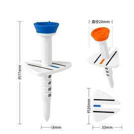 MZsplus Golf Tees Set of 4, Adjustable, 5 Levels, Adjustable Height, Great as a Present, Competition Prize (4 Pieces)