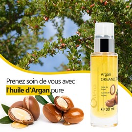 Oïléna - 100% Pure Argan Oil | Cold Pressed Oil for Face, Hair, Body and Nails | Anti-Ageing, Anti-Wrinkle | Skin Care, Hair Care, Nail Care | Moroccan Argan Oil, 30ml