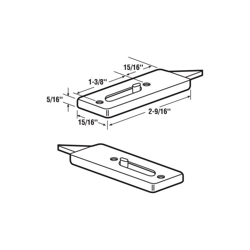 Prime-Line F 2737 2-9/16 In., White Plastic, Spring-Loaded Tilt Latch