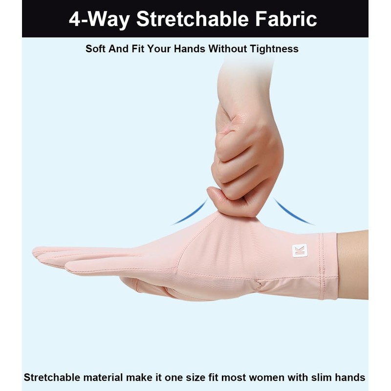 SUJAYU Ultra Thin Full Finger UV Protection Gloves Driving Gloves