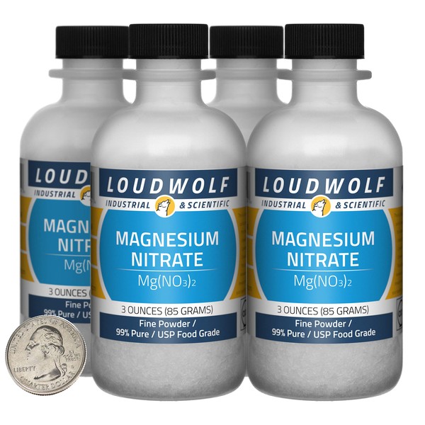 Magnesium Nitrate / 12 Ounces / 4 Bottles / 99%