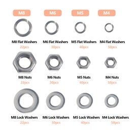 HANLATO 600Pcs Screws Bolts and Nuts Assortment Kit, M4/M5/M6/M8 Cross Pan Head Machine Screws Nuts and Bolts, Metric, with Storage Case