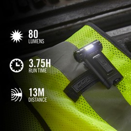 Coast HX4 80 Lumen Dual Color (White & Red) Magnetic LED Clip Light with Beam Rotation, black