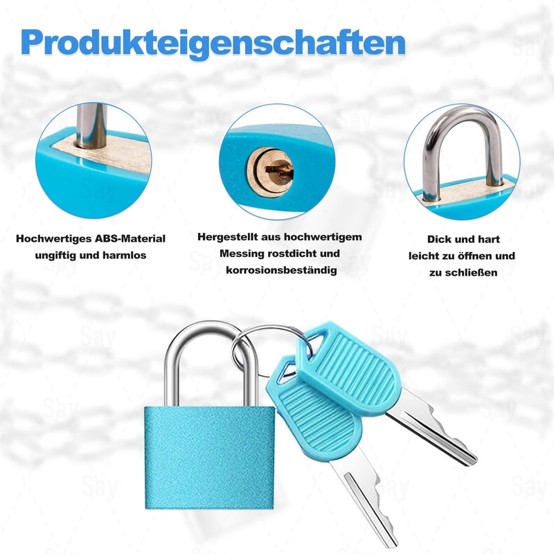YGCQFH Pack of 6 Small Luggage Locks, Mini Padlock with