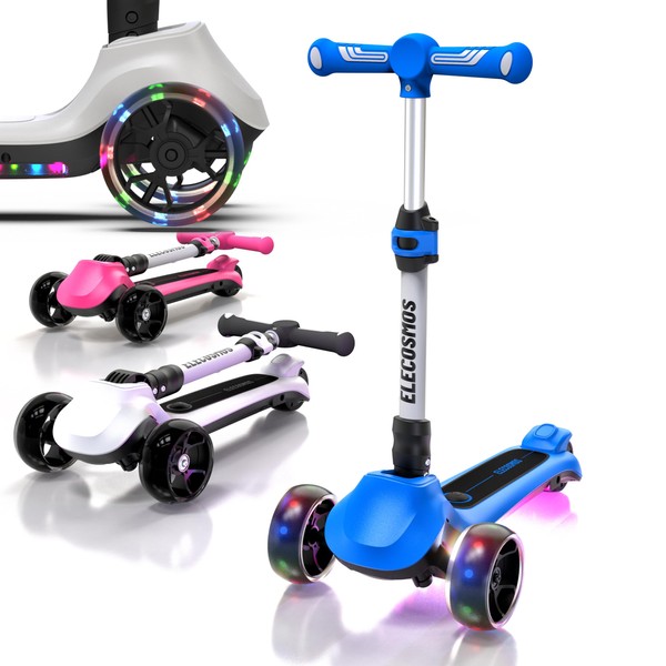 ELECOSMOS Kids Electric Scooter for Age 4-9, Light Up 3