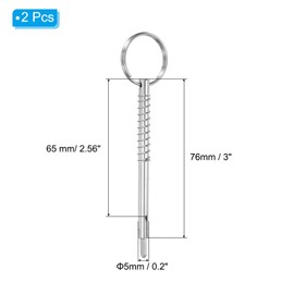 PATIKIL 316 Stainless Steel Quick Release Pin 2 Pack Bimini Top Pin Usable Length 2.63", Total Length 3", Dia 0.2" Boat Marine Hardware with Drop Cam & Spring for Deck Boat Bimini Top