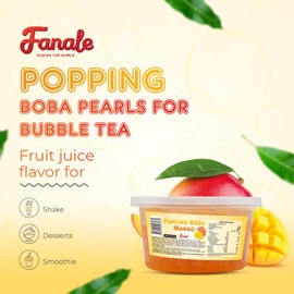 Fanale Popping Boba Pearls for Bubble Tea - 3 lb (1 lb X 3) | Strawberry Mango Lychee | Bursting Boba Pearls Bubble 450g X 3 | Fruit Juice Flavor for Shakes, Dessert, Smoothie | FPB001/002/006-SP450