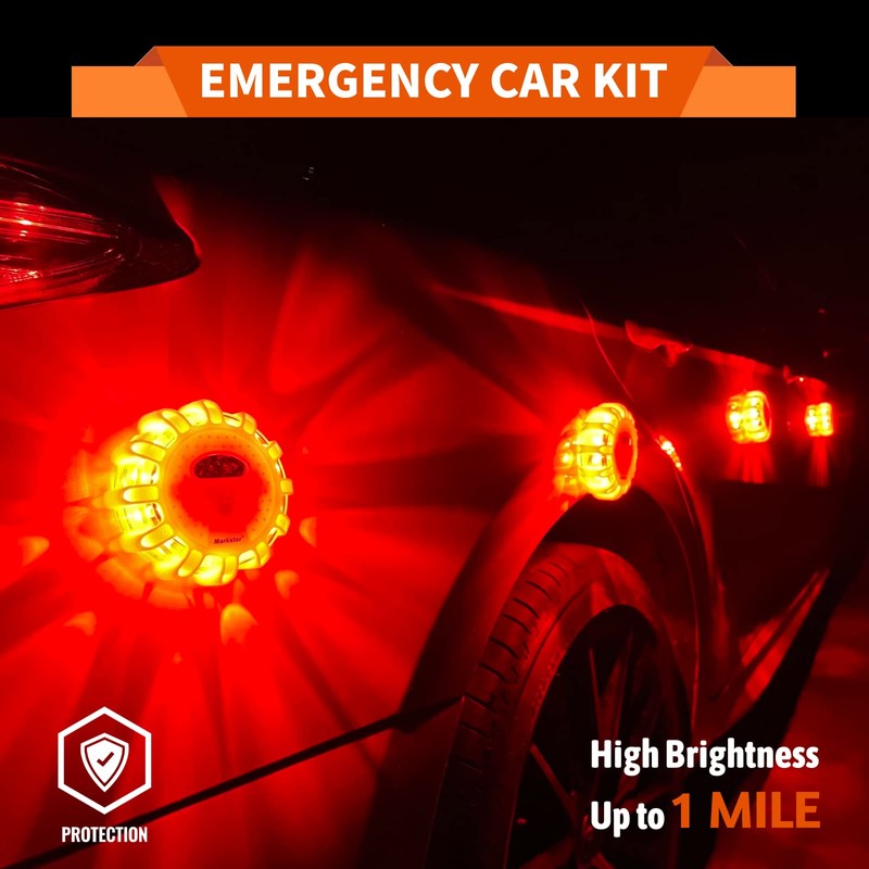 Markstor LED Road Flares 3 Pack Roadside Emergency Car Kit,