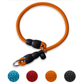 LOS ANDES Dog Slip Collar, No Pull Choker Collar for Dogs, Slip Collars with Slidable Stopper, Dog Training Collar Martingale Collar for Small Medium Large Dogs, Orange, S (15 in x 8 mm)