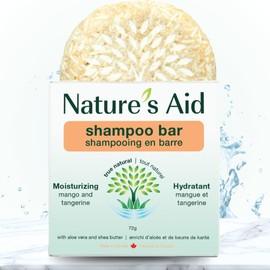 Nature's Aid Moisturizing Natural Rice Water Shampoo Bar for Hair Growth, Strengthening & Thickening Shampoo for All Hair Types. Natural Lather and Salon Quality. Vegan. Made in Canada. (Orange Mango) 72g