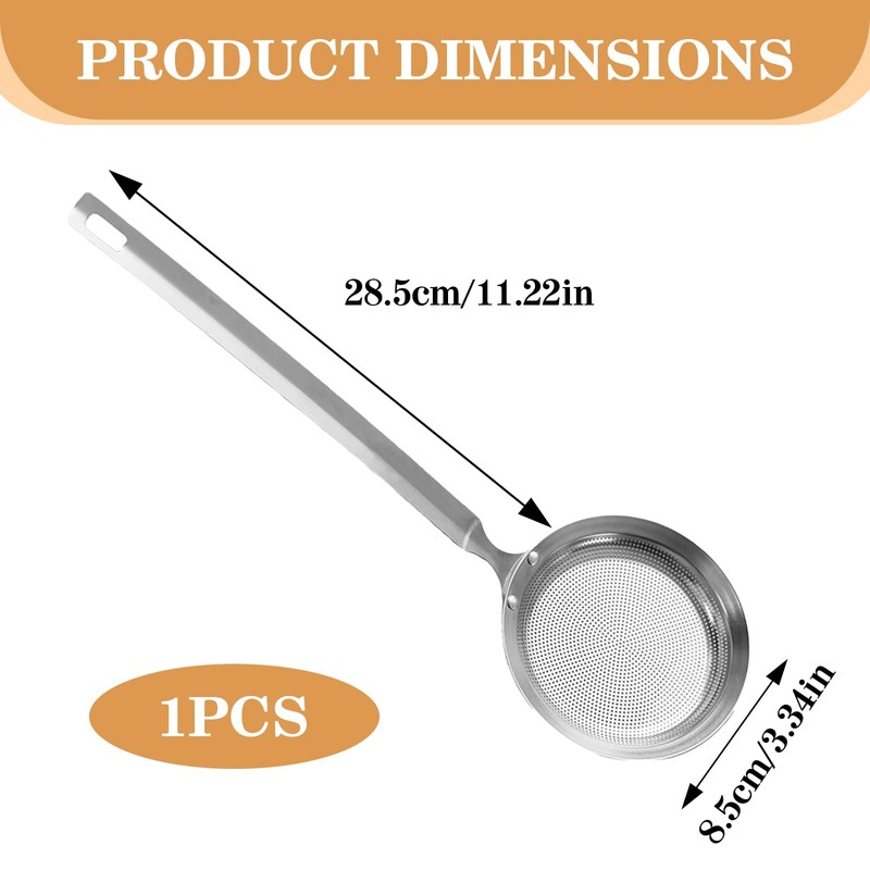 ZYEKIU Skimmer Slotted Spoon Fine Mesh Strainer Sieve Stainless Steel