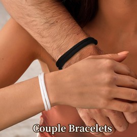 Btysun Matching Couples Bracelets Anniversary Engagement Gifts for Couples Adjustable Matching Bracelets with Braided Rope Valentines Day Gifts