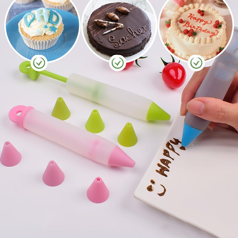 5 Decorating Pens, with 20 Replacement Heads, Baking Tools, Food