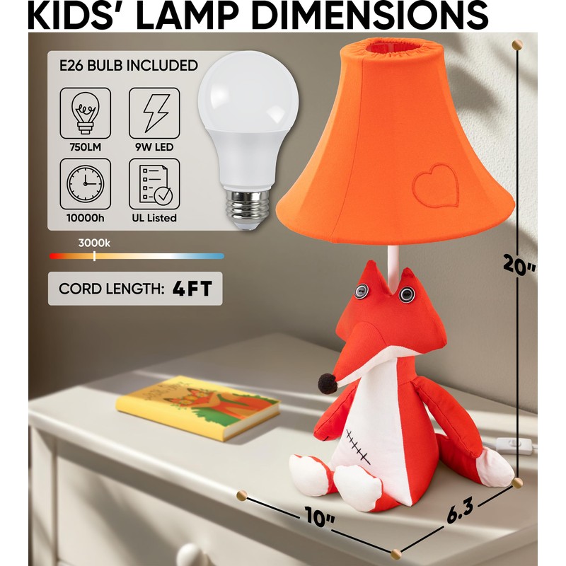 Fox Table Lamp for Kids Bedroom - Gift for All