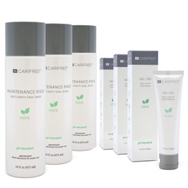 CariFree CariFree Maintenance & Prevention Kit, Mint Flavored | Anti-Cavity Fluoride Toothpaste & Mouthwash Freshens Breath and Moistens Mouth | Dentist Recommended for Oral Care (6 Piece Set)