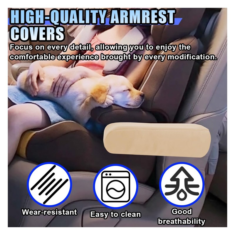 KITUREK 2PCS Car Front Seat Armrest Covers, Auto Seat Arm