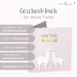 mintkind® "Liebe Tante, Du bist toll" Gift Book for Aunt, Gift for Aunt, Picture Book Gift, Aunt for Birthday, Christmas or Easter from Niece or Nephew, Gift Idea