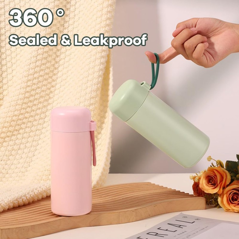 Flintronic 420ml Water Bottles with Handle,Double Wall Vacuum Insulated Water