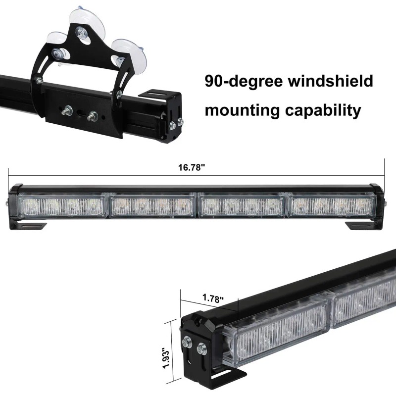 16.8-Inch Traffic Advisor Strobe Light Bar with 32LED 26 Flash