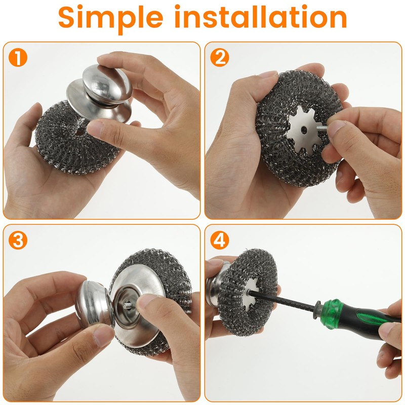 16 Pack Steel Wool Scrubber with 8 PCS Replacement Wire