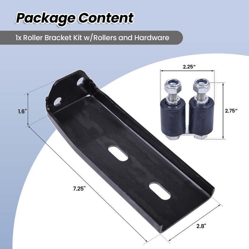 Hodflop L11-6109 Hood Roller Bracket Kit w/Rollers and Hardware Compatible