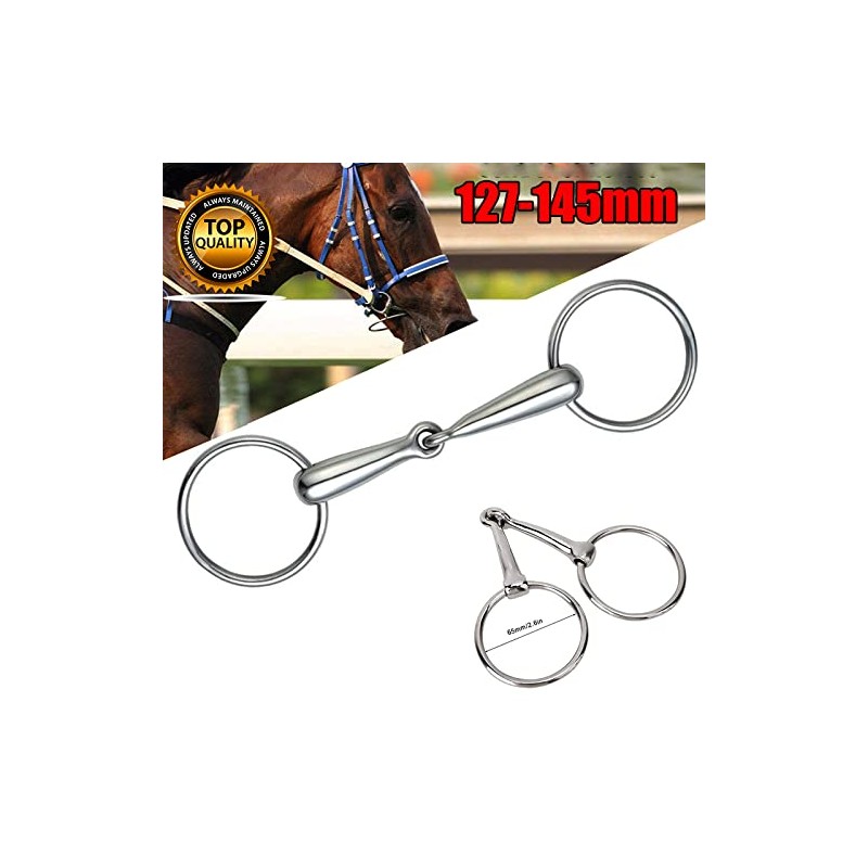 TopHomer Stainless Steel Hollow Snaffle Bit Horse Ring, Loose Horse